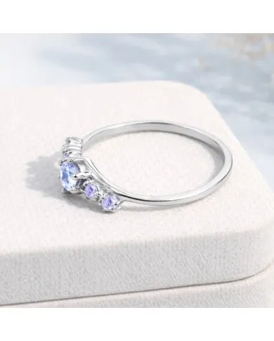 Moonstone Ring in 925 Sterling Silver Handmade Stackable Band