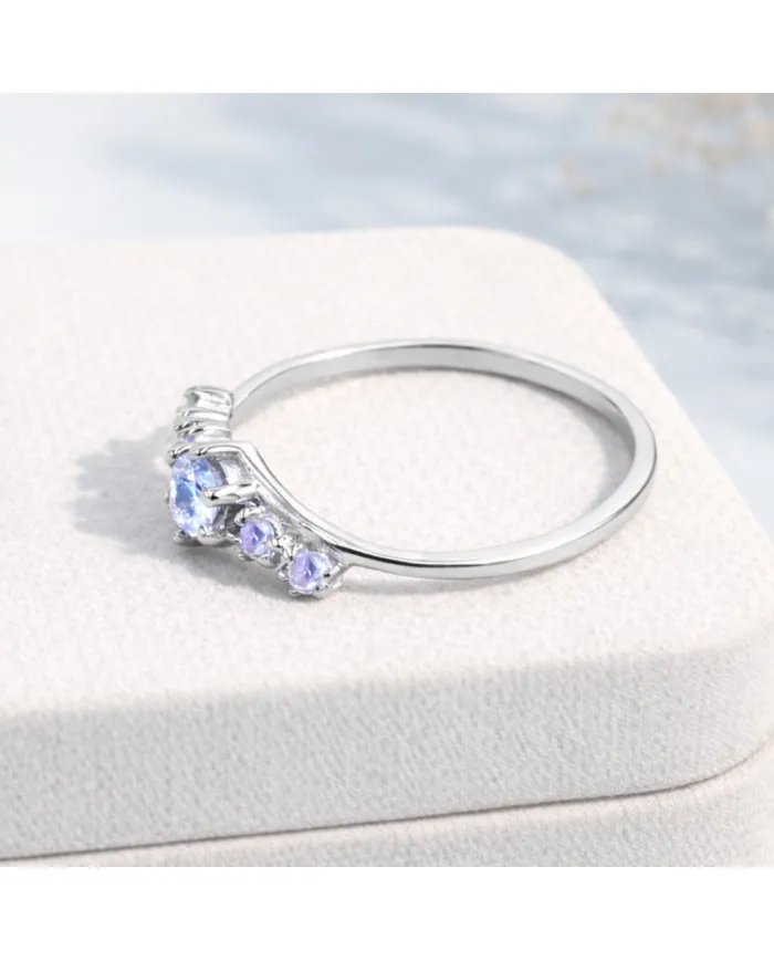 Moonstone Ring in 925 Sterling Silver Handmade Stackable Band