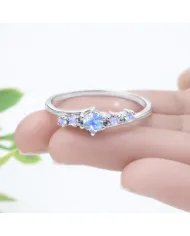 Moonstone Ring in 925 Sterling Silver Handmade Stackable Band