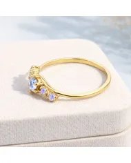 Moonstone Ring - Gold-Plated 925 Silver Handmade Stackable Band