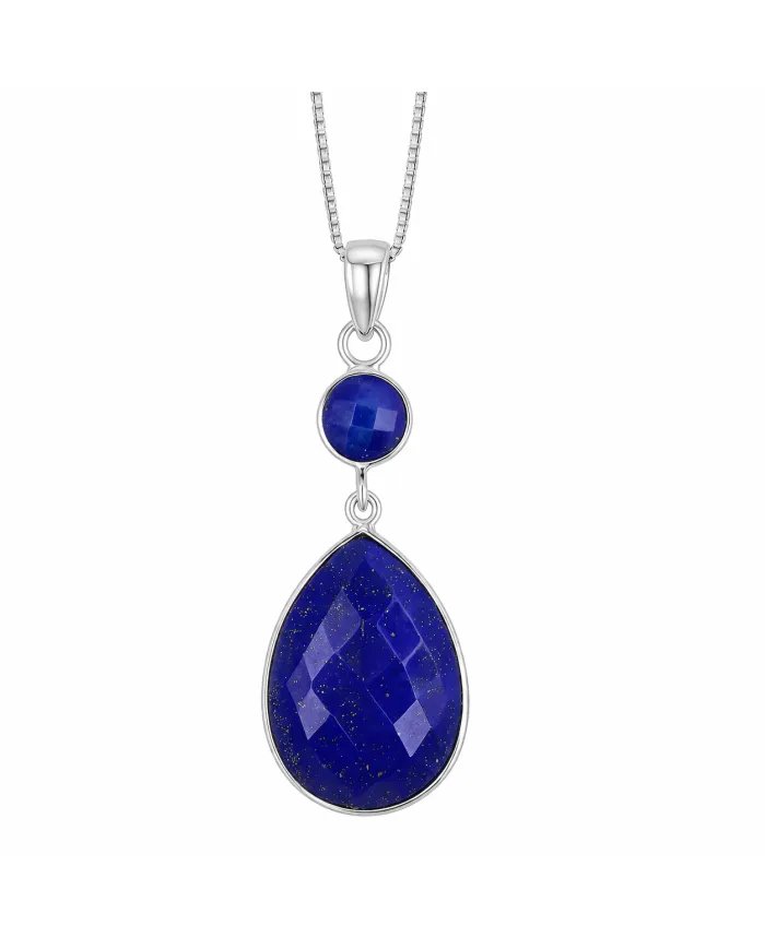 Lapis Lazuli Teardrop Pendant - 925 Silver Handmade Gemstone Jewelry