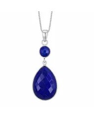 Lapis Lazuli Teardrop Pendant - 925 Silver Handmade Gemstone Jewelry