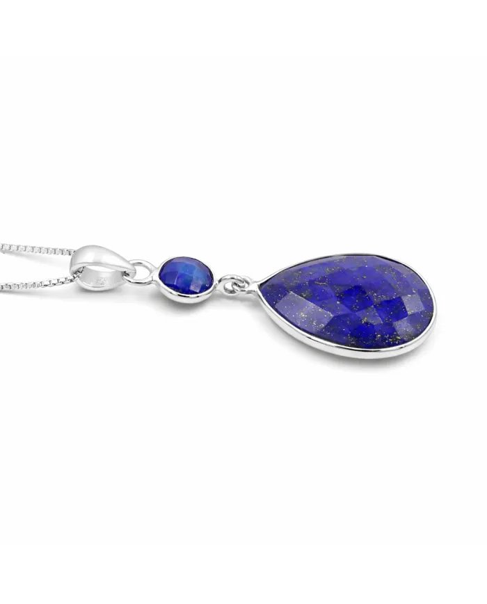 Lapis Lazuli Teardrop Pendant - 925 Silver Handmade Gemstone Jewelry