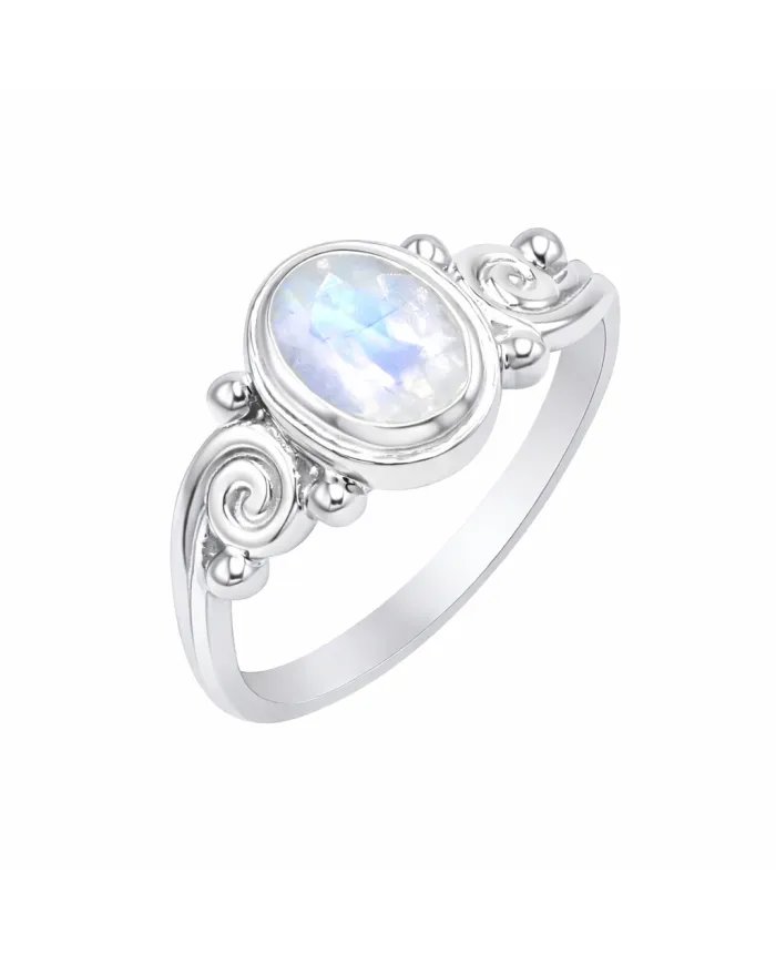 Moonstone Ring – 925 Sterling Silver Handmade Boho Gemstone Jewelry