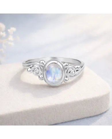 Moonstone Ring – 925 Sterling Silver Handmade Boho Gemstone Jewelry