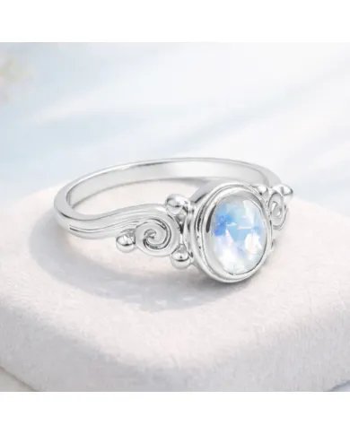 Moonstone Ring – 925 Sterling Silver Handmade Boho Gemstone Jewelry