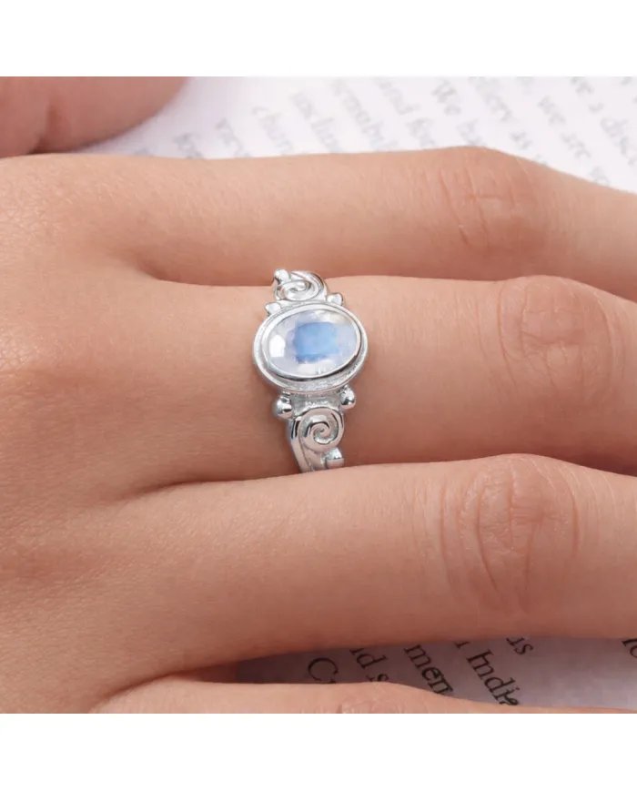 Moonstone Ring – 925 Sterling Silver Handmade Boho Gemstone Jewelry