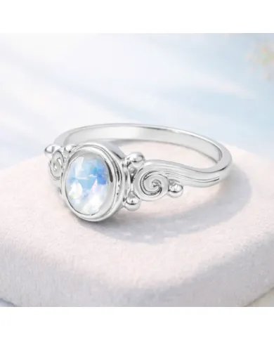 Moonstone Ring – 925 Sterling Silver Handmade Boho Gemstone Jewelry