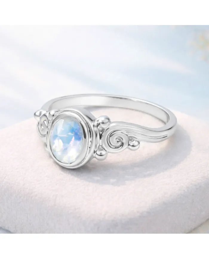 Moonstone Ring – 925 Sterling Silver Handmade Boho Gemstone Jewelry