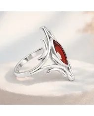 Garnet Gemstone Ring - 925 Sterling Silver Handmade Elegant Jewelry