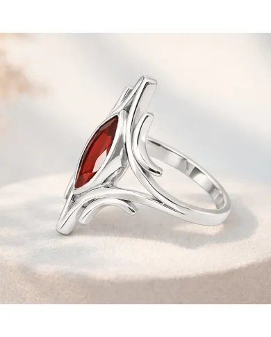 Garnet Gemstone Ring - 925 Sterling Silver Handmade Elegant Jewelry