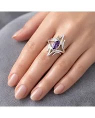Amethyst Gemstone Ring – 925 Sterling Silver Handmade Elegant Jewelry