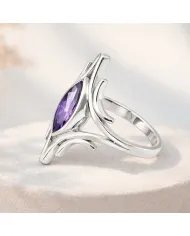 Amethyst Gemstone Ring – 925 Sterling Silver Handmade Elegant Jewelry
