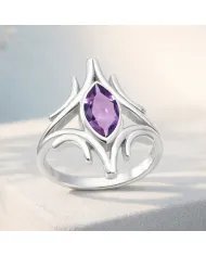 Amethyst Gemstone Ring – 925 Sterling Silver Handmade Elegant Jewelry
