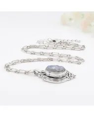 Raw Moonstone Pendant in 925 Sterling Silver – Handmade Boho Jewelry