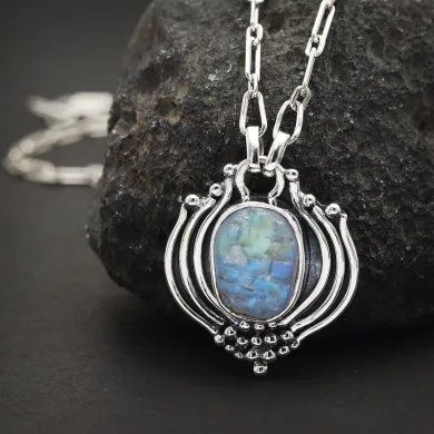 Raw Moonstone Pendant in 925 Sterling Silver – Handmade Boho Jewelry