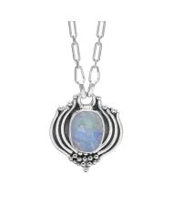 Raw Moonstone Pendant in 925 Sterling Silver – Handmade Boho Jewelry
