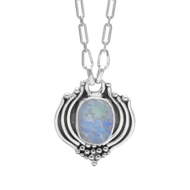 Raw Moonstone Pendant in 925 Sterling Silver – Handmade Boho Jewelry