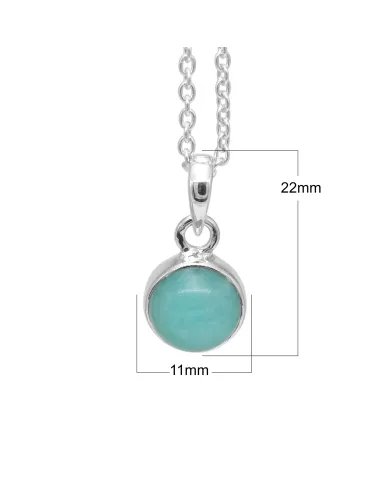 Natural Amazonite Pendant - Sterling Silver Pendant With Chain Handmade Charm Necklace for Her