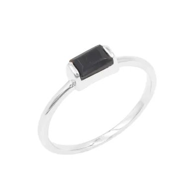 Black Onyx Ring 925 Sterling Silver Minimalist Handmade Dainty Jewelry