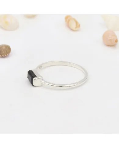 Black Onyx Ring 925 Sterling Silver Minimalist Handmade Dainty Jewelry