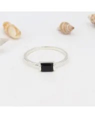 Black Onyx Ring 925 Sterling Silver Minimalist Handmade Dainty Jewelry