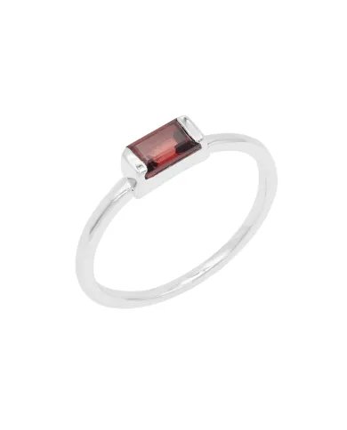 Garnet Ring 925 Sterling Silver - Minimalist Handmade Dainty Jewelry
