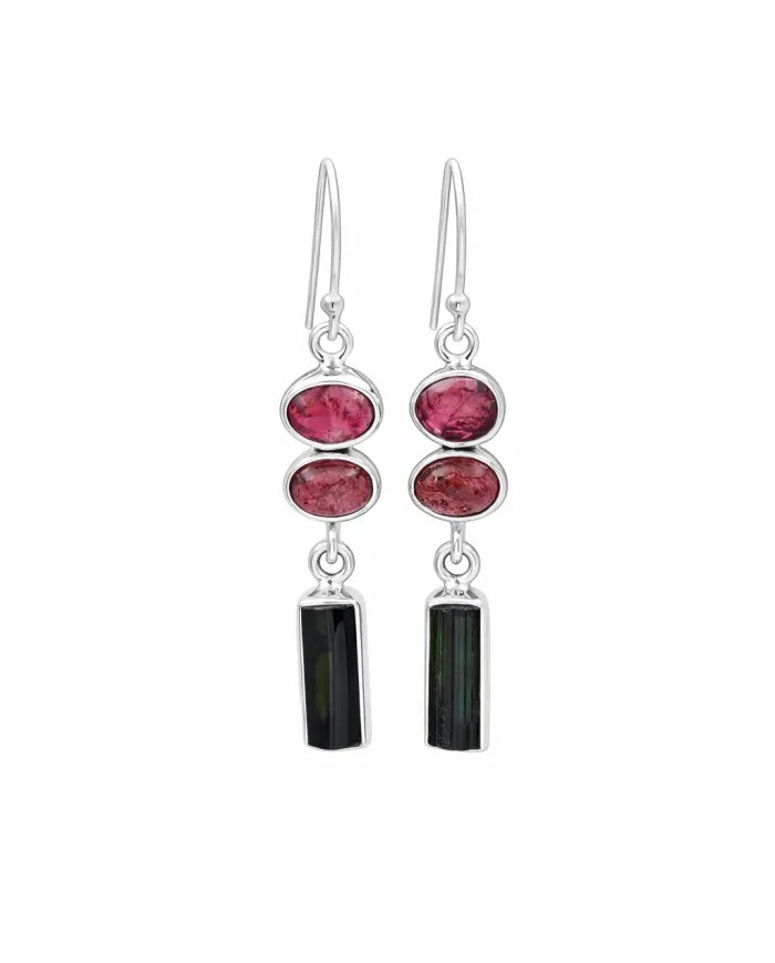 Multi Tourmaline Earrings – Handmade 925 Sterling Silver Jewelry