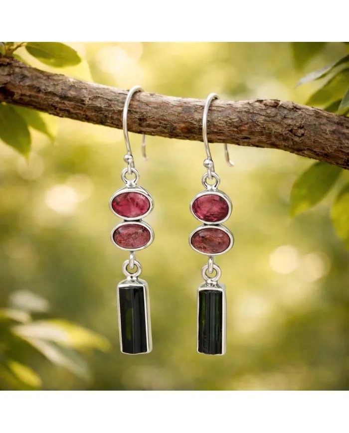 Multi Tourmaline Earrings – Handmade 925 Sterling Silver Jewelry