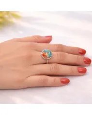 Orange Spiny Turquoise Ring - 925 Sterling Silver Gemstone Jewelry