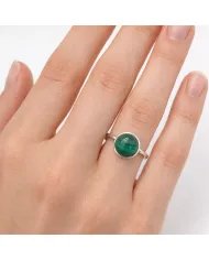 Natural Malachite Ring – Handmade 925 Sterling Silver Minimalist Jewelry