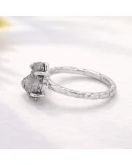 Raw Meteorite Ring - 925 Sterling Silver Handmade Gemstone Jewelry