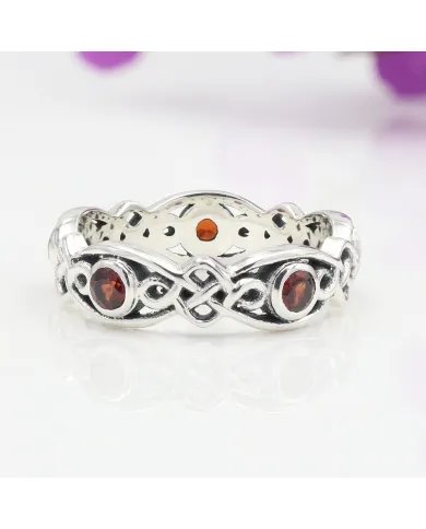 Garnet Ring - 925 Sterling Silver Minimalist Versatile Unique Jewelry
