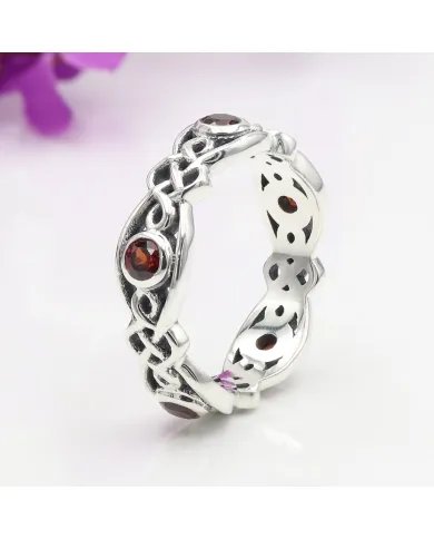 Garnet Ring - 925 Sterling Silver Minimalist Versatile Unique Jewelry