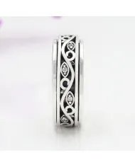 Swarovski Crystal Spinner Ring – 925 Sterling Silver Stress Relief Jewelry