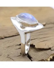 Rainbow Moonstone Ring – Handmade 925 Sterling Silver Statement Jewelry