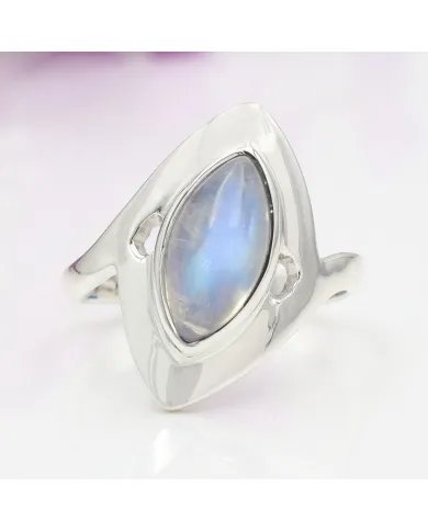 Rainbow Moonstone Ring – Handmade 925 Sterling Silver Statement Jewelry