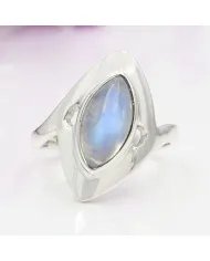 Rainbow Moonstone Ring – Handmade 925 Sterling Silver Statement Jewelry