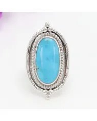 Arizona Turquoise Ring - Sterling Silver Handmade Bohemian Vintage Jewelry