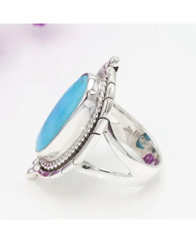 Arizona Turquoise Ring - Sterling Silver Handmade Bohemian Vintage Jewelry