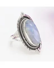 Moonstone Ring - 925 Sterling Silver Handmade Bohemian Jewelry
