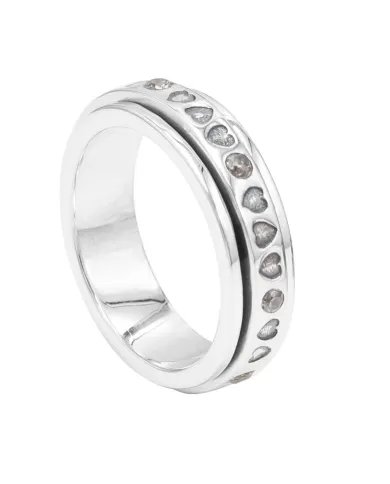 Swarovski Crystal Spinner Ring - 925 Sterling Silver Handmade Jewelry