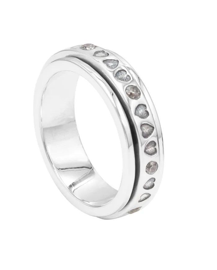 Swarovski Crystal Spinner Ring - 925 Sterling Silver Handmade Jewelry