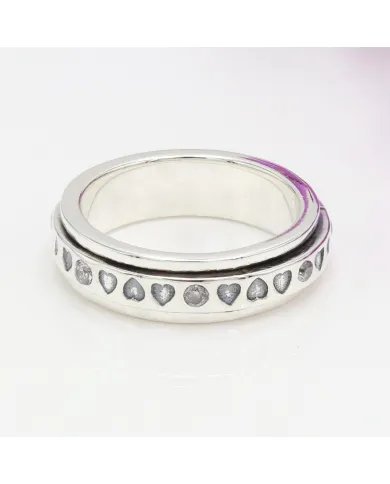 Swarovski Crystal Spinner Ring - 925 Sterling Silver Handmade Jewelry