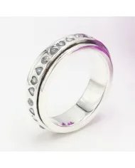 Swarovski Crystal Spinner Ring - 925 Sterling Silver Handmade Jewelry