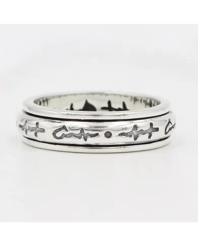 925 Sterling Silver Band Spinner Ring - Meditation Fidget & Anxiety Relief