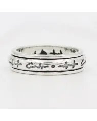 925 Sterling Silver Band Spinner Ring - Meditation Fidget & Anxiety Relief