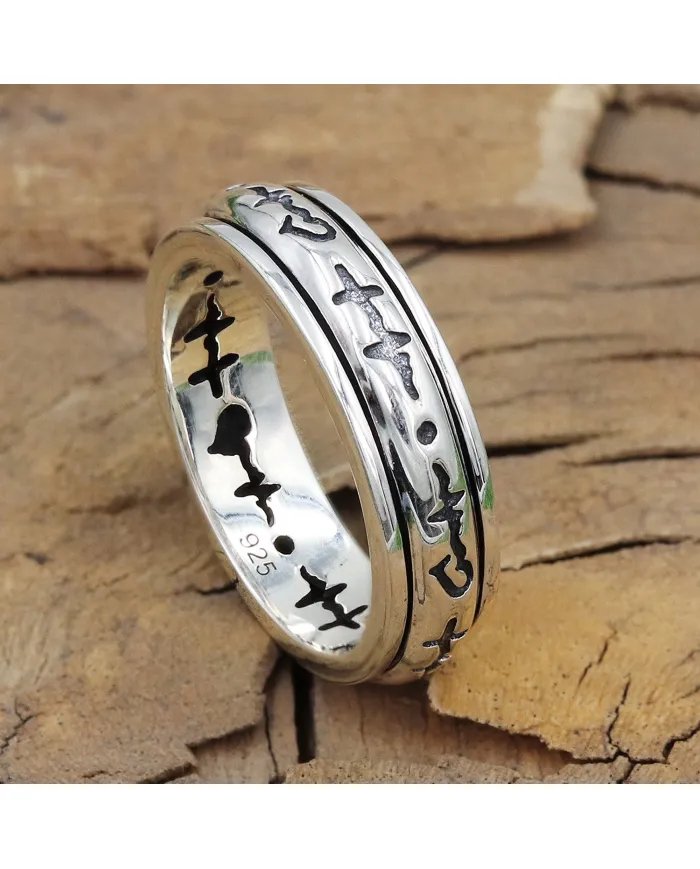 925 Sterling Silver Band Spinner Ring - Meditation Fidget & Anxiety Relief