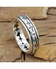 925 Sterling Silver Band Spinner Ring - Meditation Fidget & Anxiety Relief