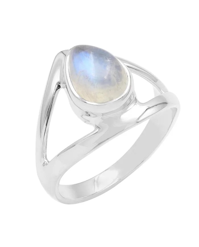 Rainbow Moonstone Ring – Handmade 925 Sterling Silver Statement Jewelry